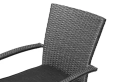 Outlet Rocking Basic Stapelstuhl, grau/braun-meliert, Polyrattan, 56 x 64 x 92 cm, inkl. Polster Polyrattan-Gartenmöbel|Gartenstühle & Gartensessel