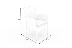 New Rocking Basic Stapelsessel, grau/braun-meliert, Polyrattan, 59 x 62 x 92 cm, inkl. Polster Polyrattan-Gartenmöbel|Gartenstühle & Gartensessel