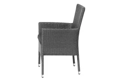 New Rocking Basic Stapelsessel, grau/braun-meliert, Polyrattan, 59 x 62 x 92 cm, inkl. Polster Polyrattan-Gartenmöbel|Gartenstühle & Gartensessel