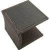 Outlet Rocking Beistelltisch, grau/braun-meliert, Polyrattan, 50x45x50 cm, Glasplatte in Steinoptik Gartentische|Polyrattan-Gartenmöbel