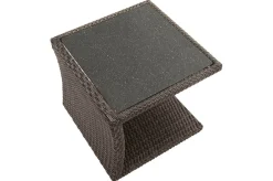 Outlet Rocking Beistelltisch, grau/braun-meliert, Polyrattan, 50x45x50 cm, Glasplatte in Steinoptik Gartentische|Polyrattan-Gartenmöbel