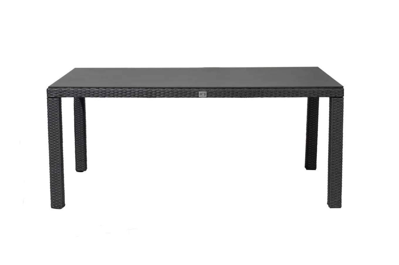 Hot Rocking Comfort Dining Tisch, grau/braun-meliert, Polyrattan, 180x110 cm, Glasplatte Steinoptik Gartentische|Polyrattan-Gartenmöbel