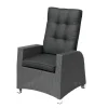 Hot Rocking Comfort Dining / Lounge Sessel, grau/braun-meliert, Polyrattan, verstellbar Polyrattan-Gartenmöbel|Gartenstühle & Gartensessel