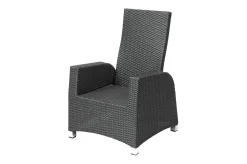Hot Rocking Comfort Dining / Lounge Sessel, grau/braun-meliert, Polyrattan, verstellbar Polyrattan-Gartenmöbel|Gartenstühle & Gartensessel