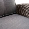 Rocking Comfort Garten-Essgruppe, grau/braun-meliert, Polyrattan, Tisch 220 x 100 cm, 3 Loungesessel+3-Sitzer Polyrattan-Gartenmöbel|Garten-Essgruppen