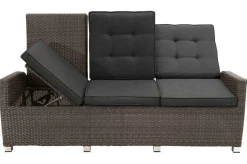 Discount Rocking Comfort Garten-Essgruppe, grau/braun-meliert, Polyrattan, Tisch 220 x 100 cm, 6-7 Personen Polyrattan-Gartenmöbel|Garten-Essgruppen