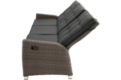 Discount Rocking Comfort Garten-Essgruppe, grau/braun-meliert, Polyrattan, Tisch 220 x 100 cm, 6-7 Personen Polyrattan-Gartenmöbel|Garten-Essgruppen