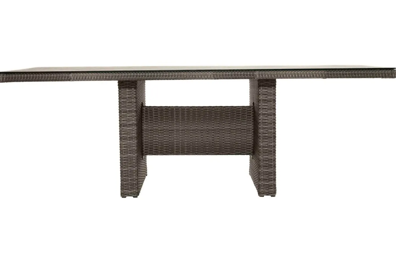 Sale Rocking Comfort Set, grau/braun-meliert, Polyrattan, Tisch 220 x 100 cm, 6 Personen Polyrattan-Gartenmöbel|Garten-Essgruppen