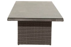 Sale Rocking Comfort Set, grau/braun-meliert, Polyrattan, Tisch 220 x 100 cm, 6 Personen Polyrattan-Gartenmöbel|Garten-Essgruppen