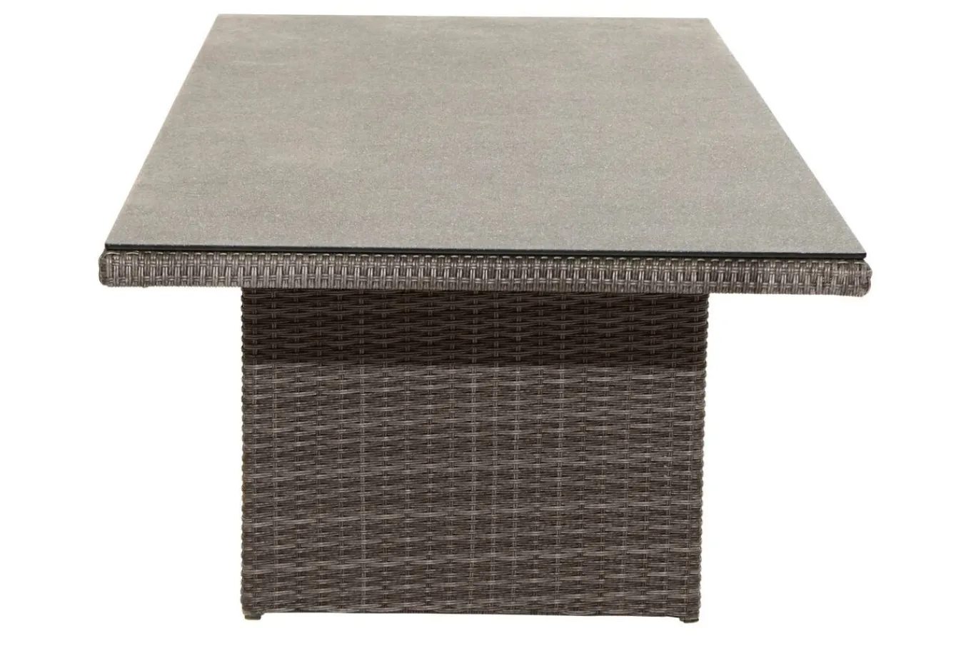 Sale Rocking Comfort Set, grau/braun-meliert, Polyrattan, Tisch 220 x 100 cm, 6 Personen Polyrattan-Gartenmöbel|Garten-Essgruppen
