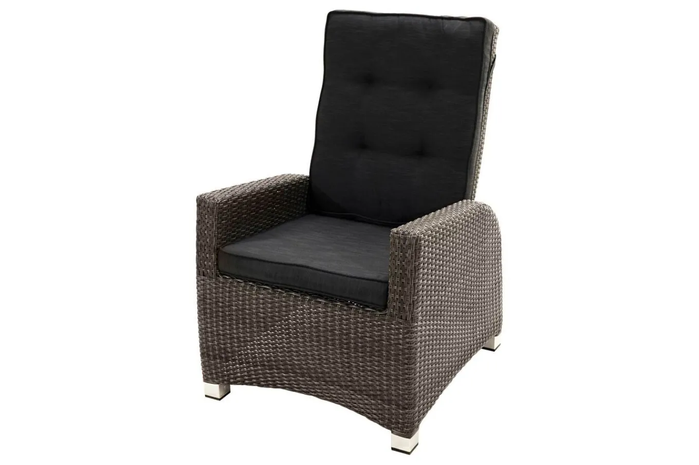 Sale Rocking Comfort Set, grau/braun-meliert, Polyrattan, Tisch 220 x 100 cm, 6 Personen Polyrattan-Gartenmöbel|Garten-Essgruppen