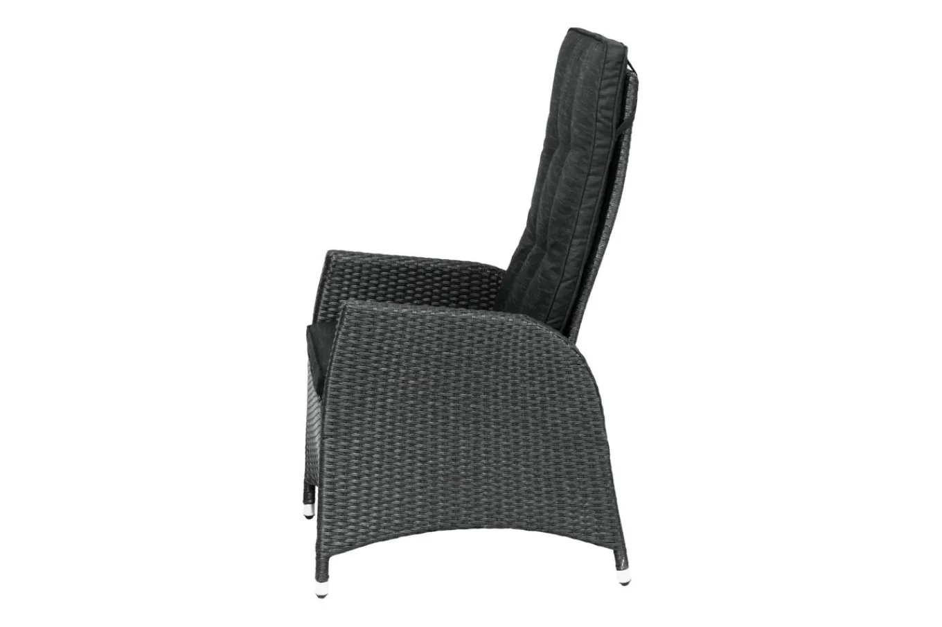 Clearance Rocking Dining Sessel, grau/braun-meliert, Polyrattan, verstellbar, mit Fußhocker Polyrattan-Gartenmöbel|Gartenstühle & Gartensessel