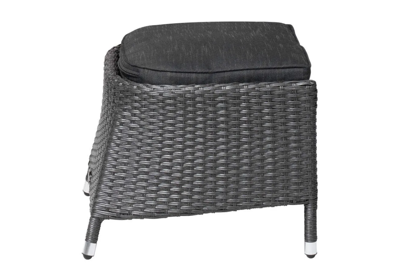 Clearance Rocking Dining Sessel, grau/braun-meliert, Polyrattan, verstellbar, mit Fußhocker Polyrattan-Gartenmöbel|Gartenstühle & Gartensessel