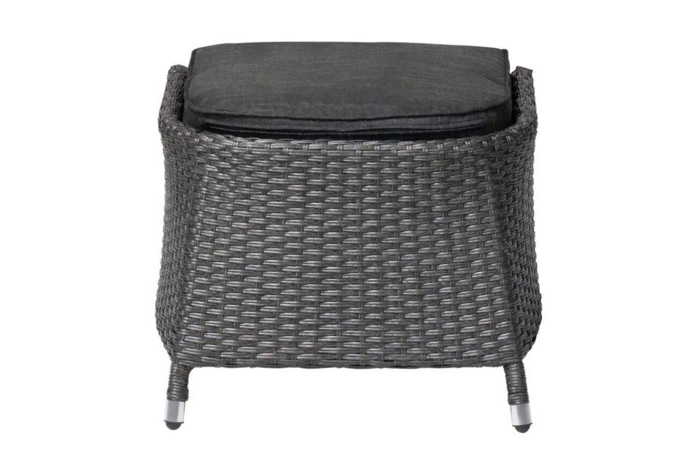 Clearance Rocking Dining Sessel, grau/braun-meliert, Polyrattan, verstellbar, mit Fußhocker Polyrattan-Gartenmöbel|Gartenstühle & Gartensessel