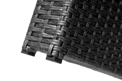 Rocking Dining Tisch, grau/braun-meliert, Polyrattan, 220 x 100 cm, Glasplatte in Steinoptik Gartentische|Polyrattan-Gartenmöbel