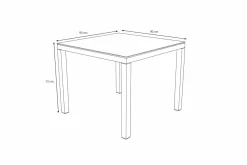 Online Rocking Dining Tisch, grau/braun-meliert, Polyrattan, 90 x 90 cm, Glasplatte in Steinoptik Gartentische|Polyrattan-Gartenmöbel