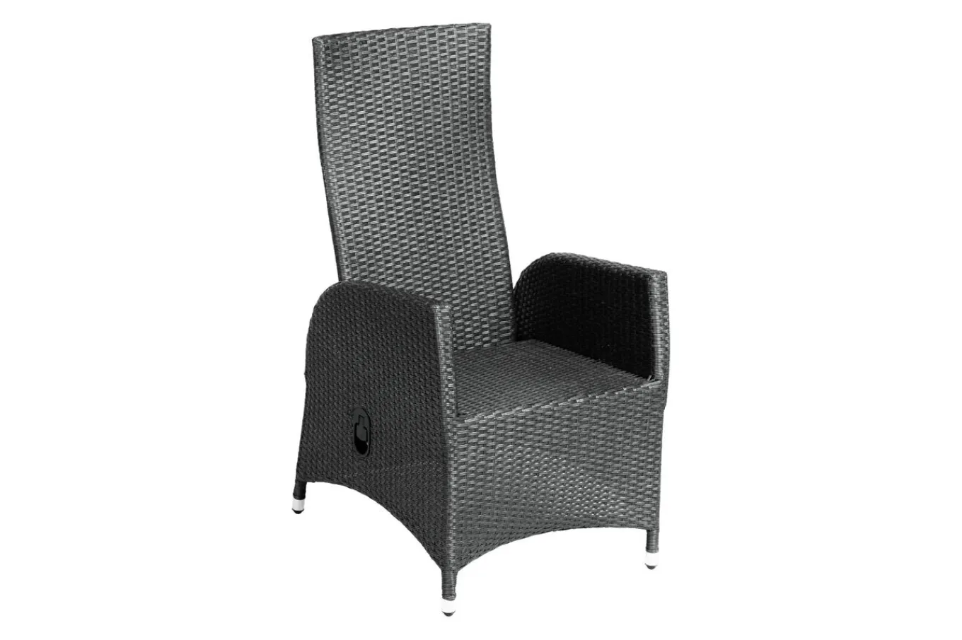 Clearance Rocking Garten-Essgruppe, grau/braun-meliert, Polyrattan, Tisch 180 x 110 cm, 4 Sessel Polyrattan-Gartenmöbel|Garten-Essgruppen
