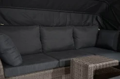 Online Rocking Gartenlounge, grau/braun-meliert, Polyrattan, 5-6 Personen, inkl. Sonnendach Polyrattan-Gartenmöbel|Gartenlounge