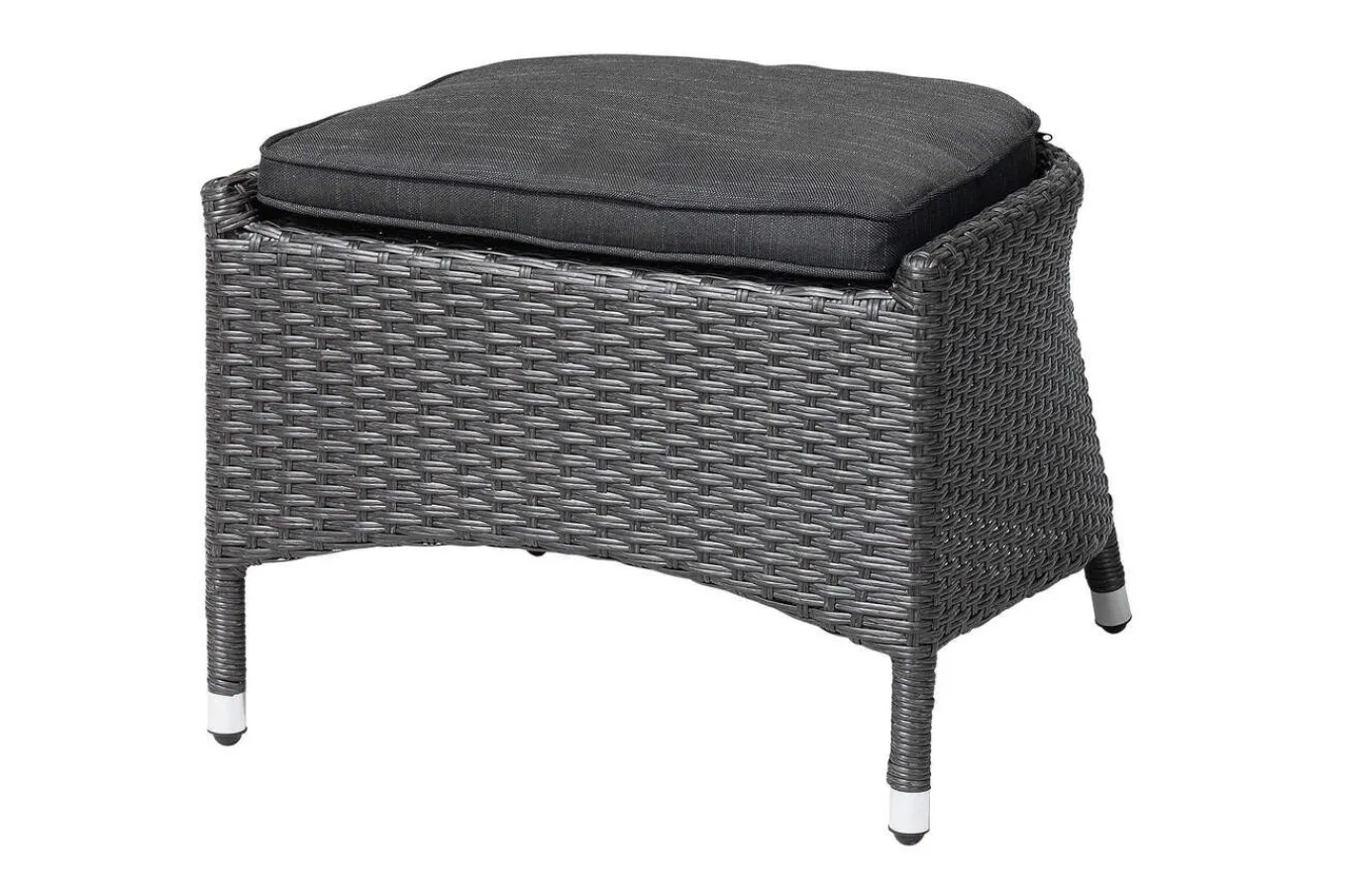 Hot Rocking Hocker, grau/braun-meliert, Polyrattan, 56x54x41 cm, zu Dining Sessel, inkl. Polster Polyrattan-Gartenmöbel|Gartenstühle & Gartensessel