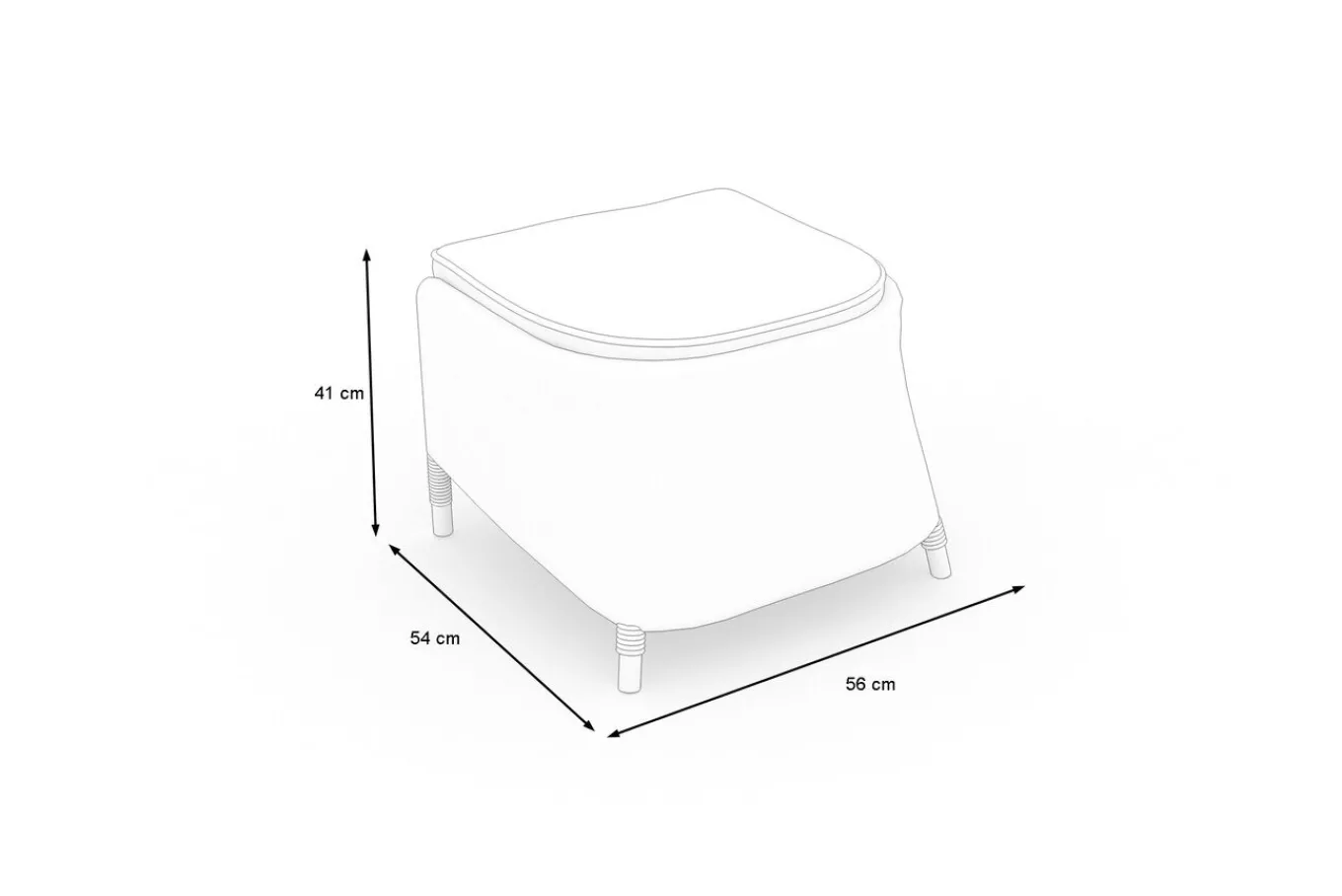 Hot Rocking Hocker, grau/braun-meliert, Polyrattan, 56x54x41 cm, zu Dining Sessel, inkl. Polster Polyrattan-Gartenmöbel|Gartenstühle & Gartensessel