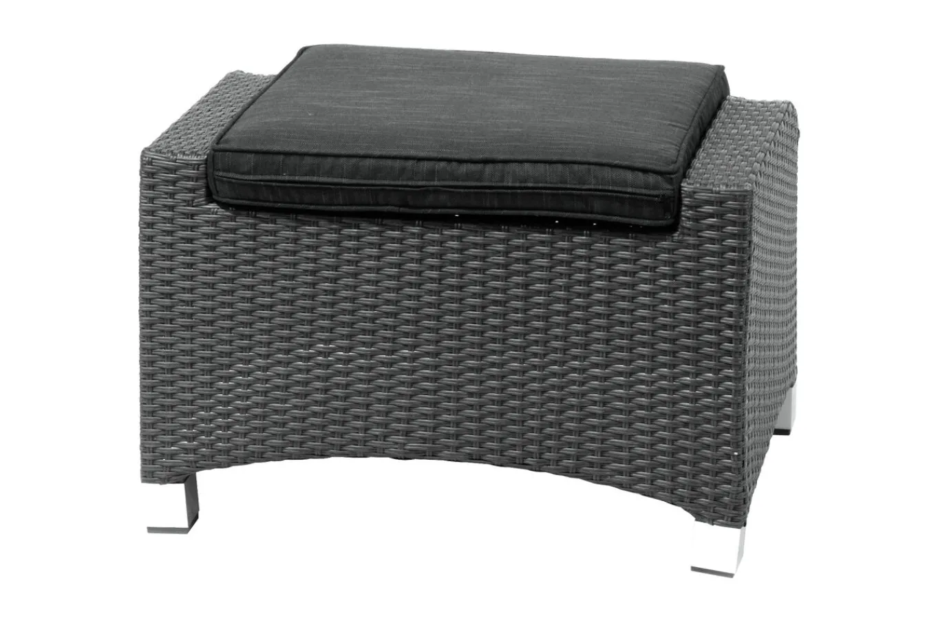 Discount Rocking Hocker, grau/braun-meliert, Polyrattan, 71x45x56 cm, zu Loungesessel, inkl. Polster Polyrattan-Gartenmöbel|Gartenstühle & Gartensessel