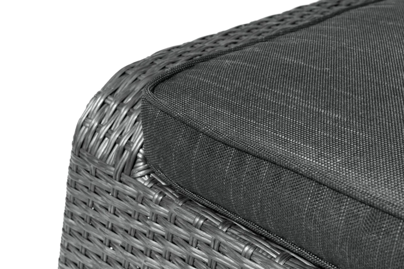 Discount Rocking Hocker, grau/braun-meliert, Polyrattan, 71x45x56 cm, zu Loungesessel, inkl. Polster Polyrattan-Gartenmöbel|Gartenstühle & Gartensessel