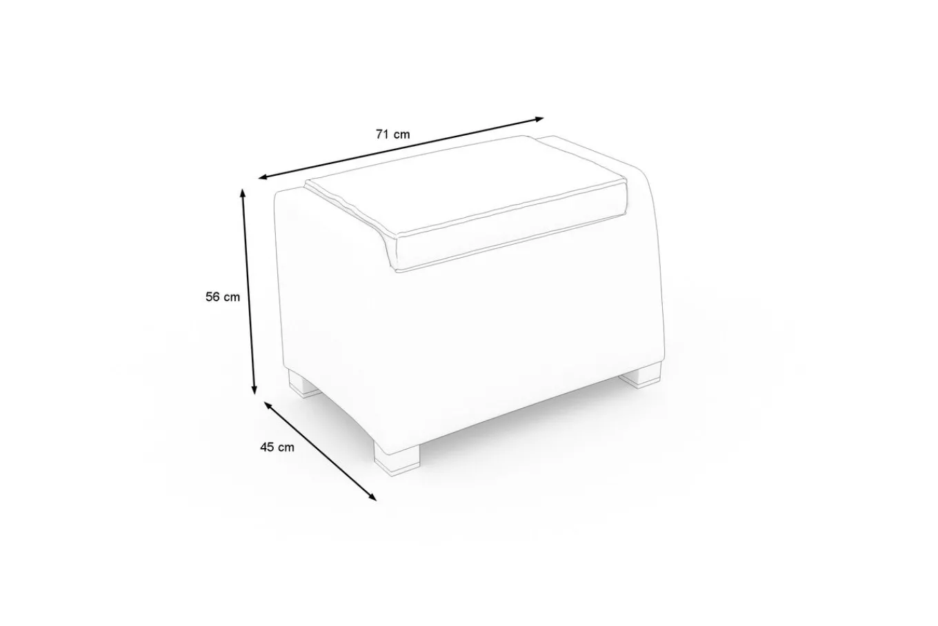 Discount Rocking Hocker, grau/braun-meliert, Polyrattan, 71x45x56 cm, zu Loungesessel, inkl. Polster Polyrattan-Gartenmöbel|Gartenstühle & Gartensessel