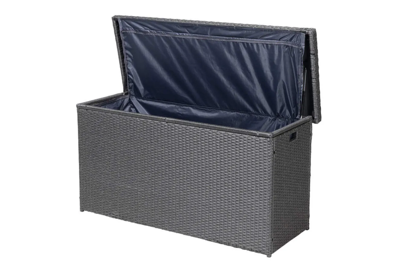 Best Rocking Kissenbox, grau/braun-meliert, Polyrattan, 145x58x73 cm, inkl. Inlay Auflagenbox