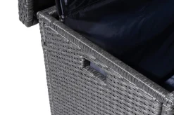 Best Rocking Kissenbox, grau/braun-meliert, Polyrattan, 145x58x73 cm, inkl. Inlay Auflagenbox