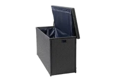 Best Rocking Kissenbox, grau/braun-meliert, Polyrattan, 145x58x73 cm, inkl. Inlay Auflagenbox