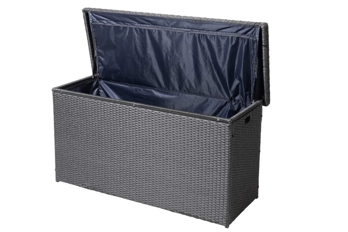 Best Rocking Kissenbox, grau/braun-meliert, Polyrattan, 145x58x73 cm, inkl. Inlay Auflagenbox