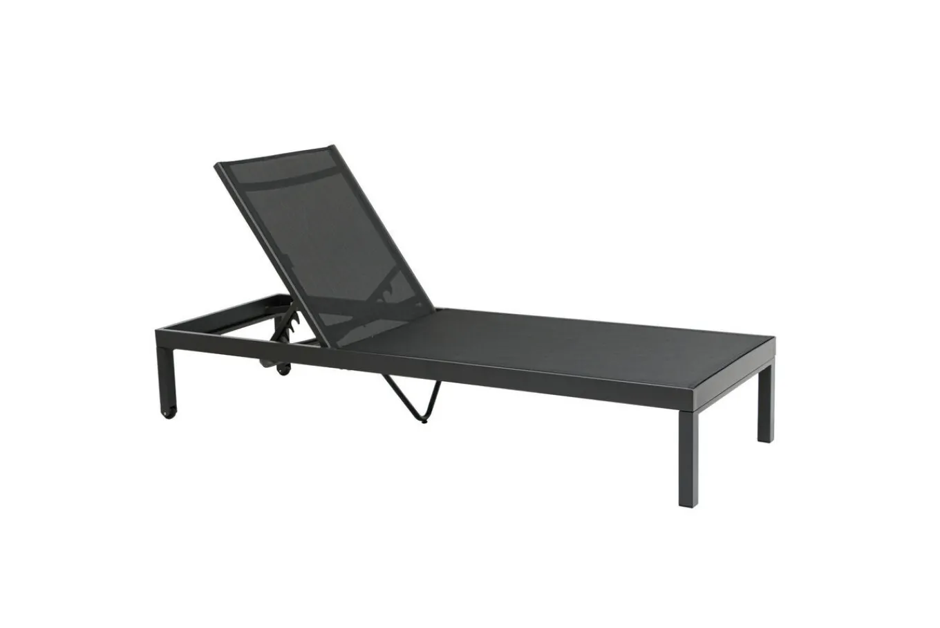 Outlet Rollliege, anthrazit matt, Aluminium, 193x60x32,5cm, Rückenlehne verstellbar Gartenliegen