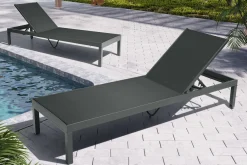 Outlet Rollliege, anthrazit matt, Aluminium, 193x60x32,5cm, Rückenlehne verstellbar Gartenliegen