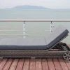 Outlet Rollliege, grau, Polyrattan, 200x70x27,5cm, Rückenlehne 5-fach verstellbar Polyrattan-Gartenmöbel|Gartenliegen
