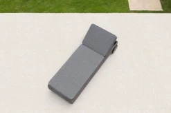 Outlet Rollliege, grau, Polyrattan, 200x70x27,5cm, Rückenlehne 5-fach verstellbar Polyrattan-Gartenmöbel|Gartenliegen