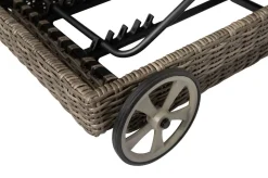 Outlet Rollliege, grau, Polyrattan, 200x70x27,5cm, Rückenlehne 5-fach verstellbar Polyrattan-Gartenmöbel|Gartenliegen