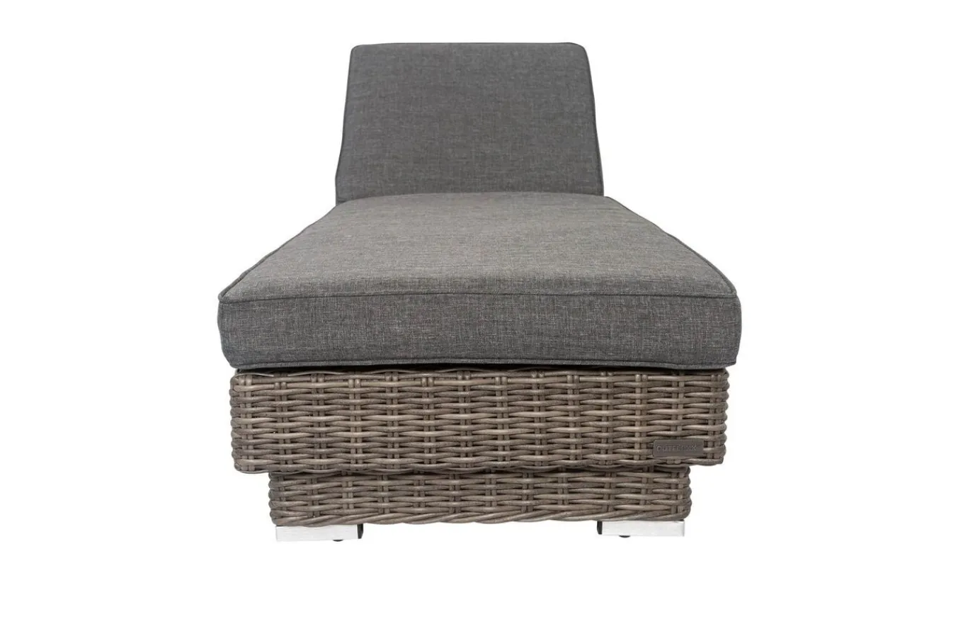 Outlet Rollliege, grau, Polyrattan, 200x70x27,5cm, Rückenlehne 5-fach verstellbar Polyrattan-Gartenmöbel|Gartenliegen
