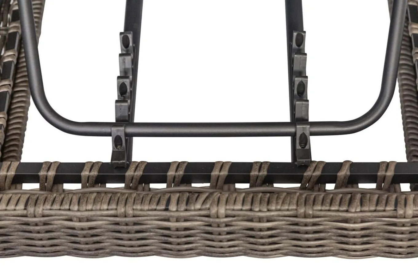 Outlet Rollliege, grau, Polyrattan, 200x70x27,5cm, Rückenlehne 5-fach verstellbar Polyrattan-Gartenmöbel|Gartenliegen