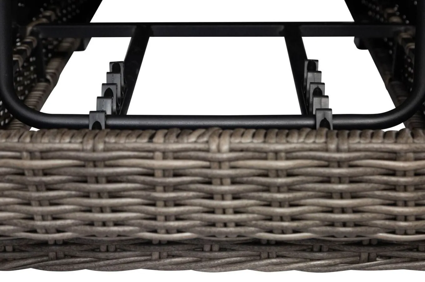 Outlet Rollliege, grau, Polyrattan, 200x70x27,5cm, Rückenlehne 5-fach verstellbar Polyrattan-Gartenmöbel|Gartenliegen