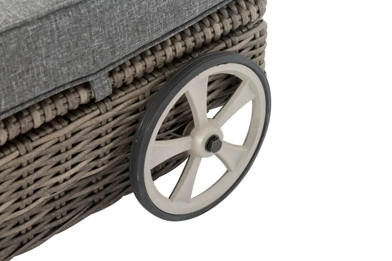 Outlet Rollliege, grau, Polyrattan, 200x70x27,5cm, Rückenlehne 5-fach verstellbar Polyrattan-Gartenmöbel|Gartenliegen
