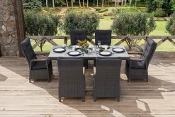 Best Serro Garten-Essgruppe, 6 Personen, ausziehbar, 200-260cm, Alu/Polyrattan, FSC®-zertifiziert Garten-Essgruppen