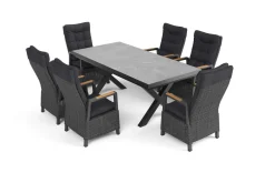 Best Serro Garten-Essgruppe, 6 Personen, ausziehbar, 200-260cm, Alu/Polyrattan, FSC®-zertifiziert Garten-Essgruppen