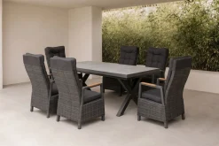 Best Serro Garten-Essgruppe, 6 Personen, ausziehbar, 200-260cm, Alu/Polyrattan, FSC®-zertifiziert Garten-Essgruppen