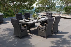 Best Serro Garten-Essgruppe, 6 Personen, ausziehbar, 200-260cm, Alu/Polyrattan, FSC®-zertifiziert Garten-Essgruppen
