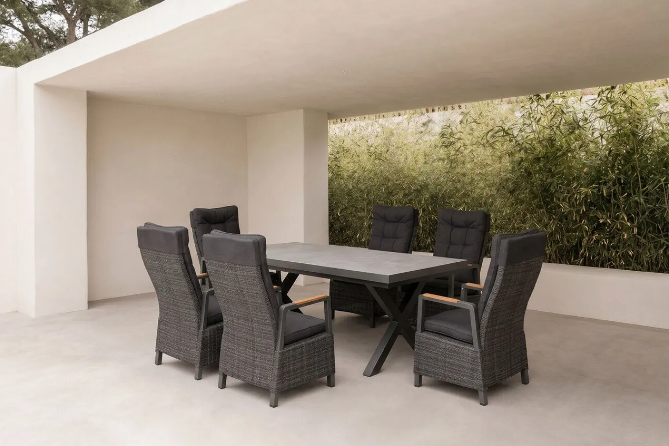 Best Serro Garten-Essgruppe, 6 Personen, ausziehbar, 200-260cm, Alu/Polyrattan, FSC®-zertifiziert Garten-Essgruppen