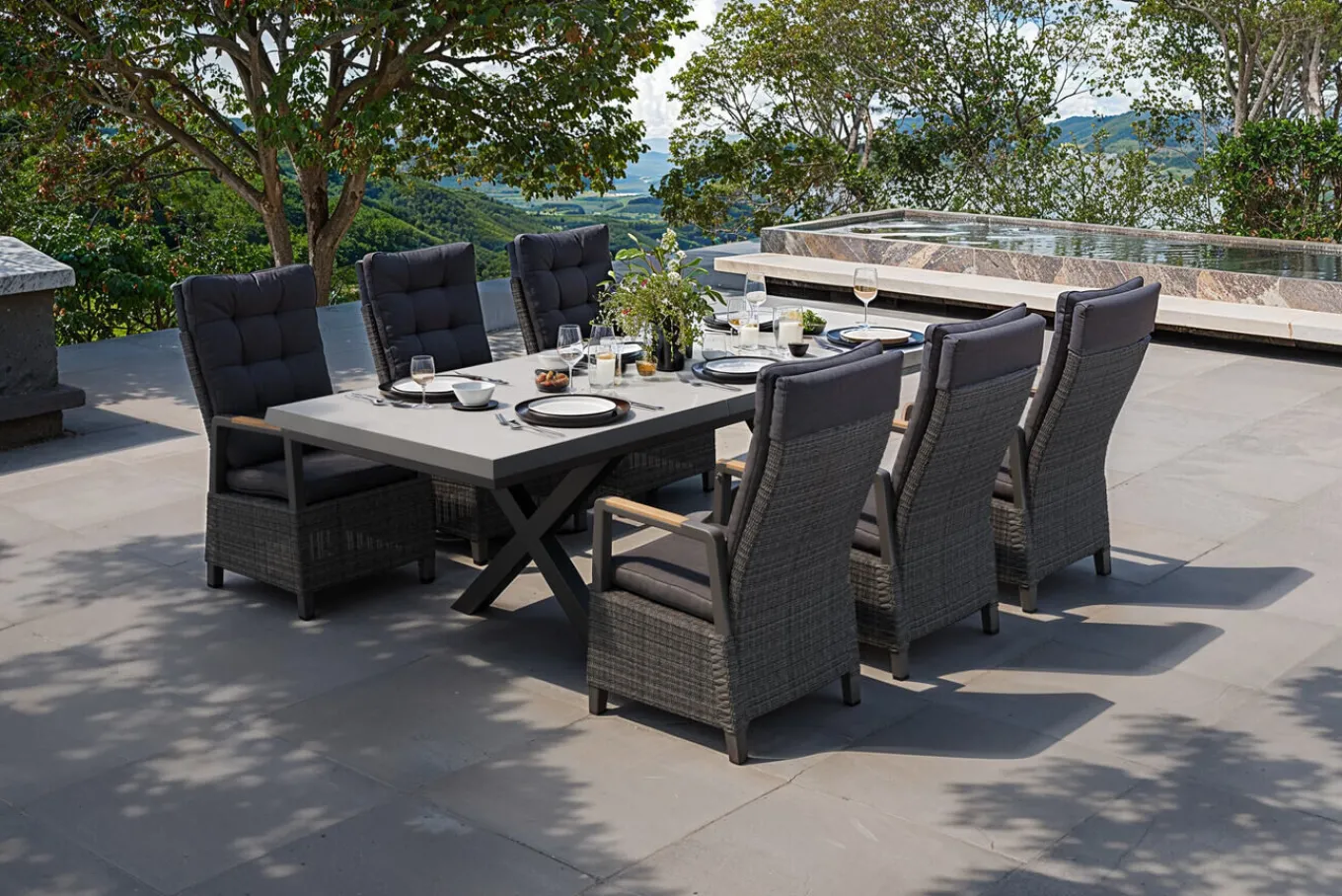 Best Serro Garten-Essgruppe, 6 Personen, ausziehbar, 200-260cm, Alu/Polyrattan, FSC®-zertifiziert Garten-Essgruppen