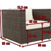 Sale Sessel, braun marmoriert, Polyrattan, 90 x 85 x 70 cm, wasserfeste Kissenbox Polyrattan-Gartenmöbel|Gartenlounge