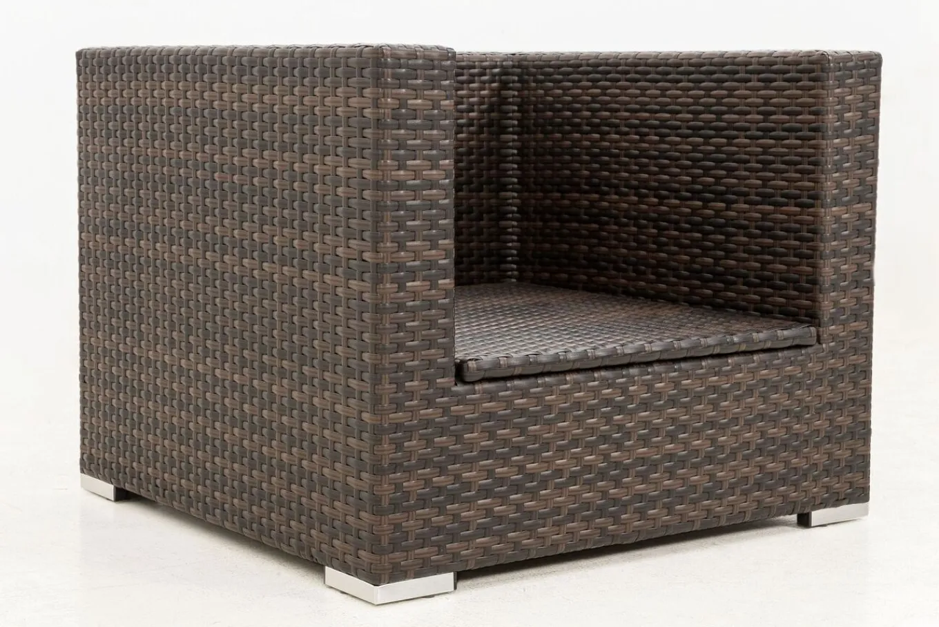 Sale Sessel, braun marmoriert, Polyrattan, 90 x 85 x 70 cm, wasserfeste Kissenbox Polyrattan-Gartenmöbel|Gartenlounge
