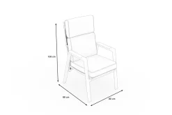 Outlet Sessel, creme/weiß, Alu/Textilene, mit Teak-Armlehnen, wetterfest, hochwertig, abnehmbarer Bezug Aluminium-Gartenmöbel|Gartenstühle & Gartensessel