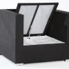New Sessel, creme/weiß, schwarz, Polyrattan, inkl. Polster und Kissen, wasserfeste Kissenbox Polyrattan-Gartenmöbel|Gartenlounge